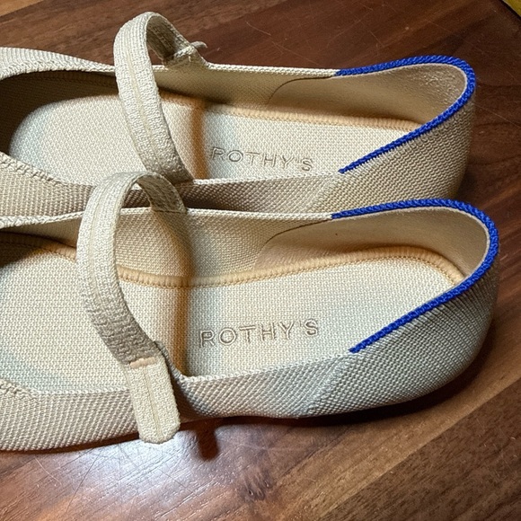 Rothy's NEW Cream and Black “The Square Mary Jane” Flats Size 9 - Picture 3 of 14
